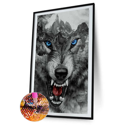 Ferocious Wolf - Full Round Drill Diamond Painting 40*70CM