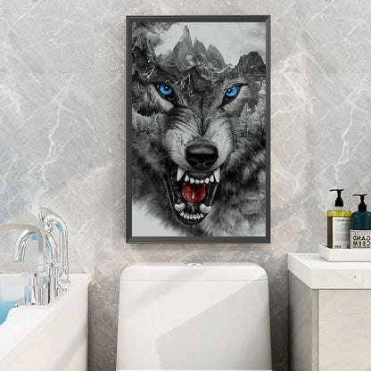 Ferocious Wolf - Full Round Drill Diamond Painting 40*70CM