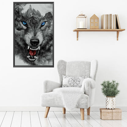 Ferocious Wolf - Full Round Drill Diamond Painting 40*70CM