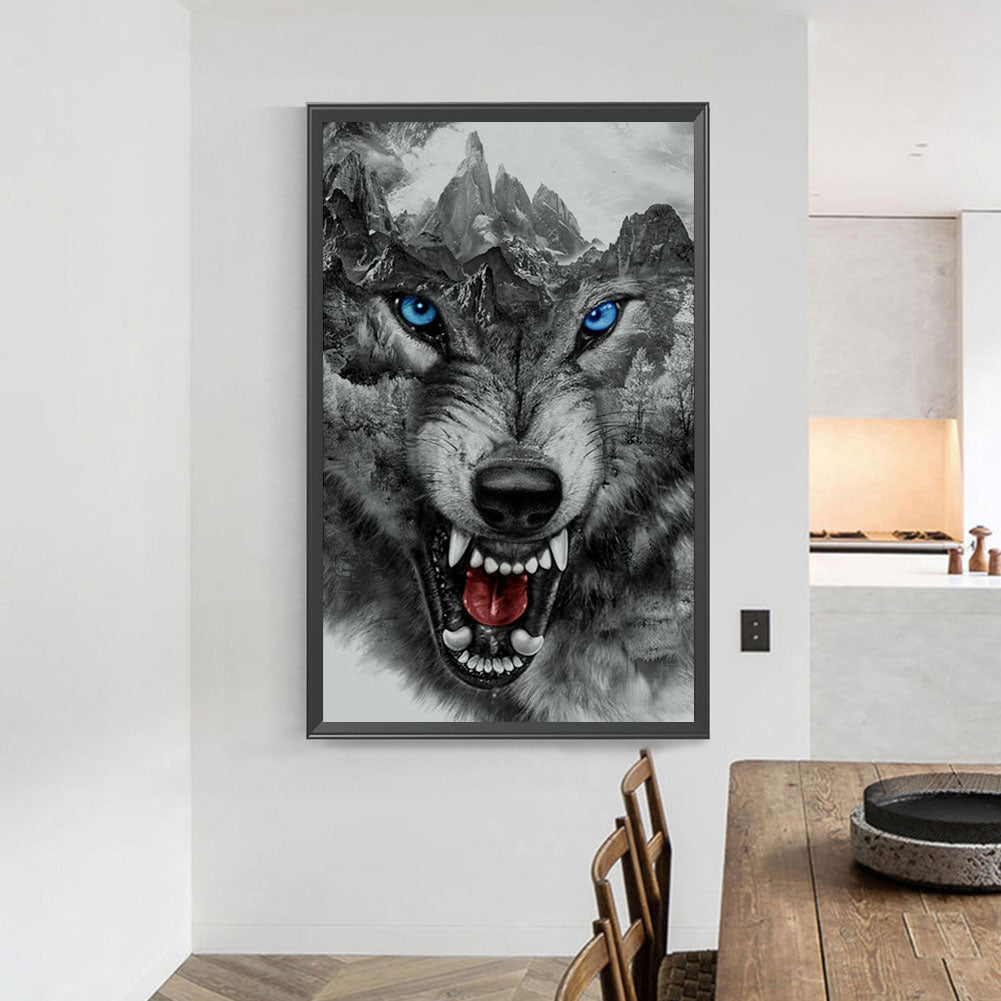 Ferocious Wolf - Full Round Drill Diamond Painting 40*70CM