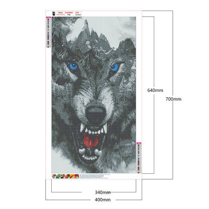 Ferocious Wolf - Full Round Drill Diamond Painting 40*70CM