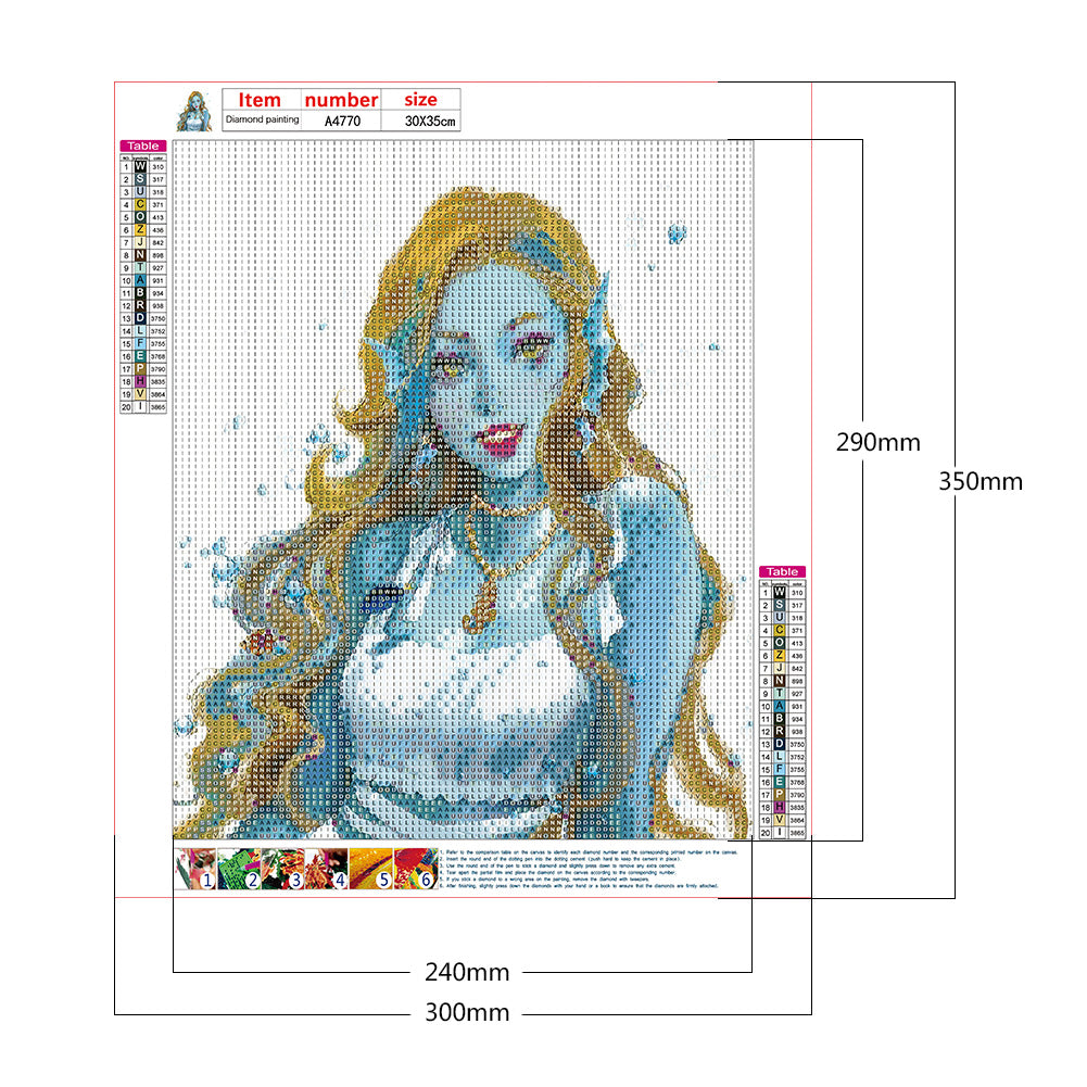 Sea ??Goddess - Full Round Drill Diamond Painting 30*35CM