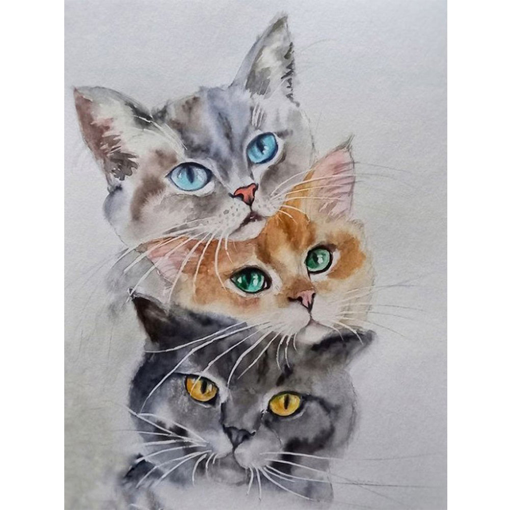 Three Cats - 11CT Counted Cross Stitch 30x40CM