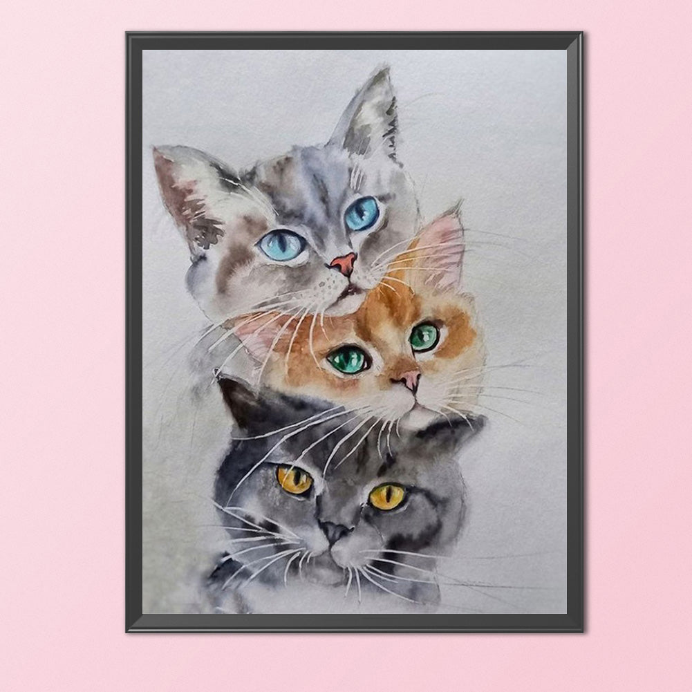 Three Cats - 11CT Counted Cross Stitch 30x40CM