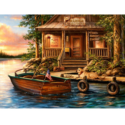Landscape - Full Round Drill Diamond Painting 40*30CM