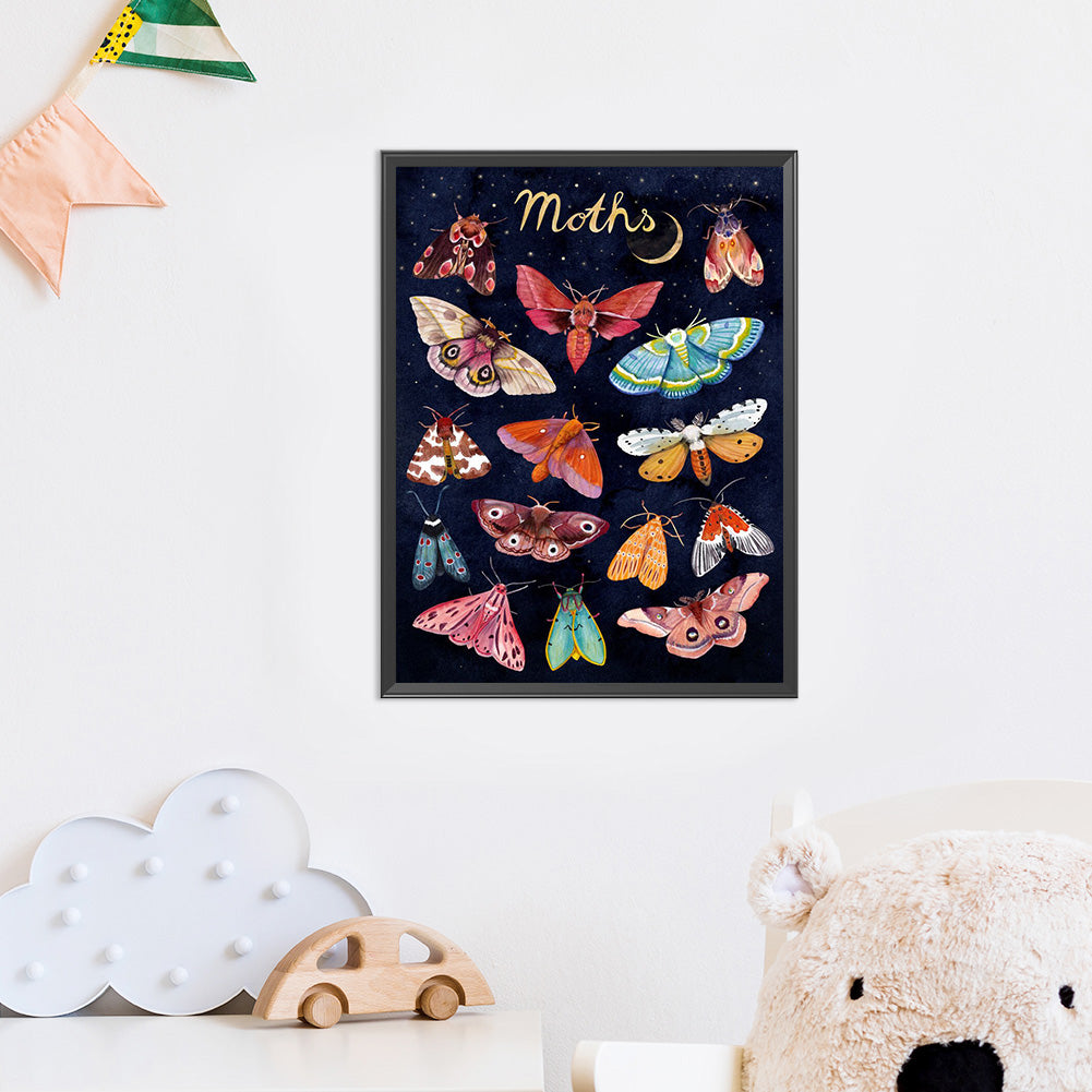 Moth - 11CT Stamped Cross Stitch 40*50CM