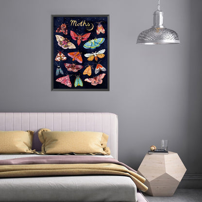 Moth - 11CT Stamped Cross Stitch 40*50CM