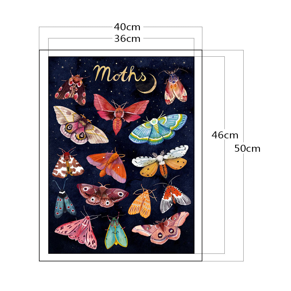 Moth - 11CT Stamped Cross Stitch 40*50CM