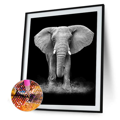 Black And White Elephant - Full Round Drill Diamond Painting 50*60CM