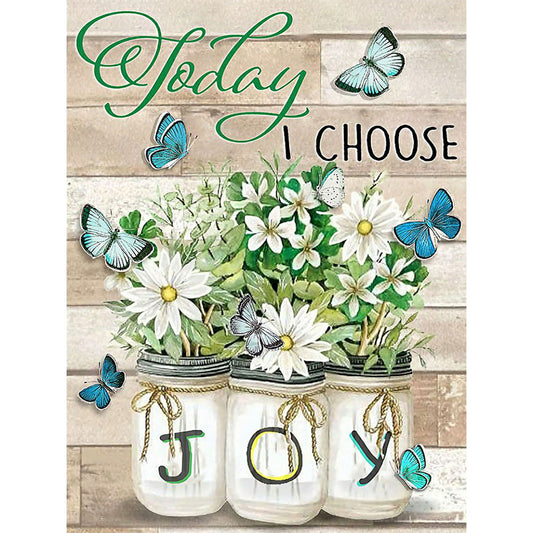 Flowers And Letters - 11CT Stamped Cross Stitch 40*50CM