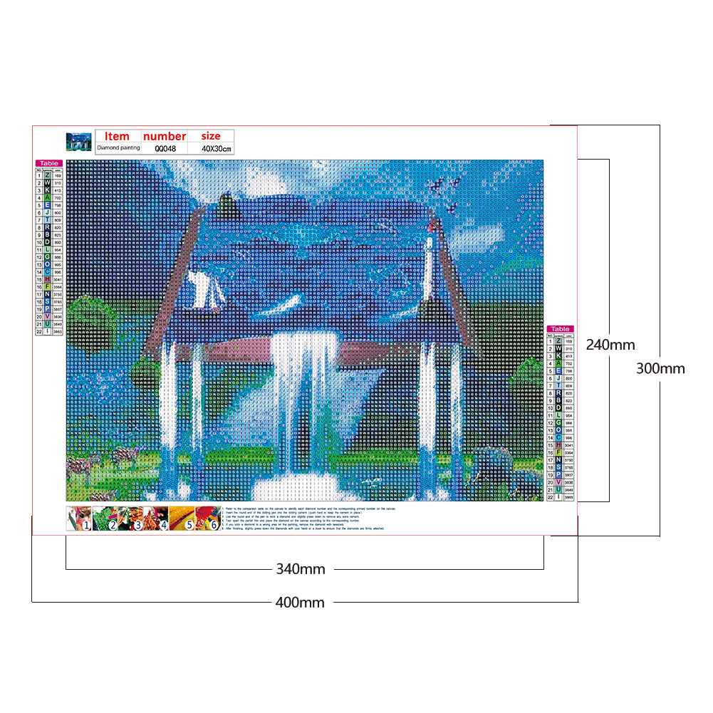 Book Waterfall - Full Round Drill Diamond Painting 40*30CM
