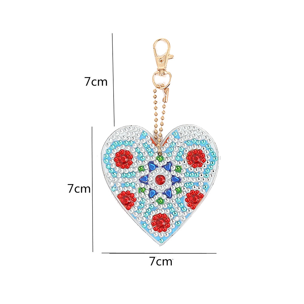 4/5pcs Mosaic Diamond Painting Keychain 5D DIY Rhinestone Keyring Pendant