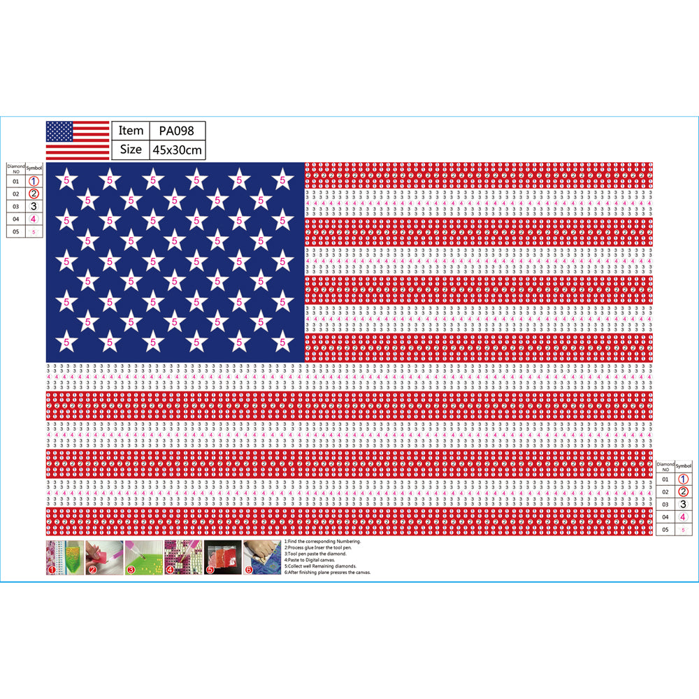 National Flag - Special Shaped Drill Diamond Paiting 45*30CM