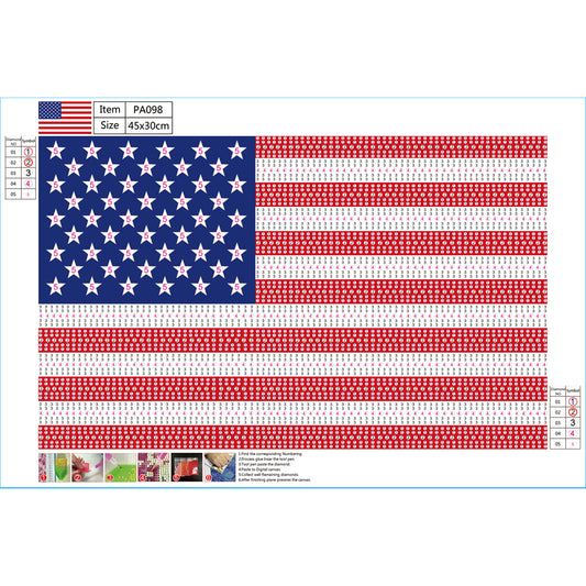 National Flag - Special Shaped Drill Diamond Paiting 45*30CM