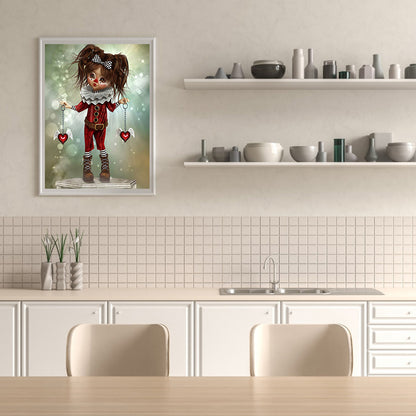 Clown Big Eye Doll - 11CT Stamped Cross Stitch 40*50CM