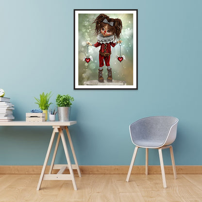 Clown Big Eye Doll - 11CT Stamped Cross Stitch 40*50CM