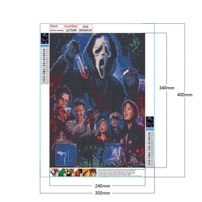 Horror Movie - Full Round Drill Diamond Painting 30*40CM