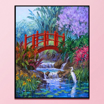 Small Bridge Flowing Water - 11CT Stamped Cross Stitch 40*50CM