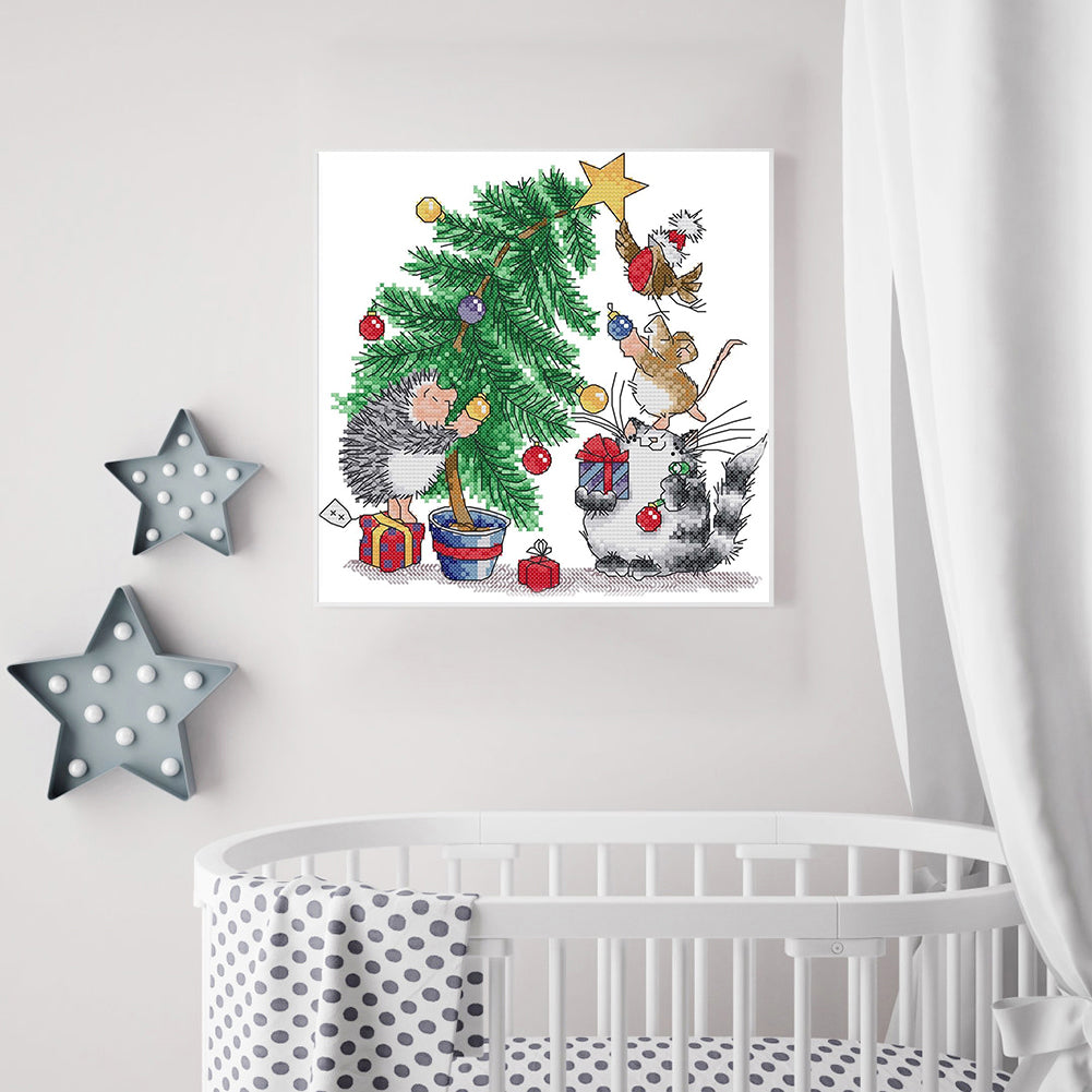 Christmas Gift - 14CT Counted Cross Stitch 28*28CM