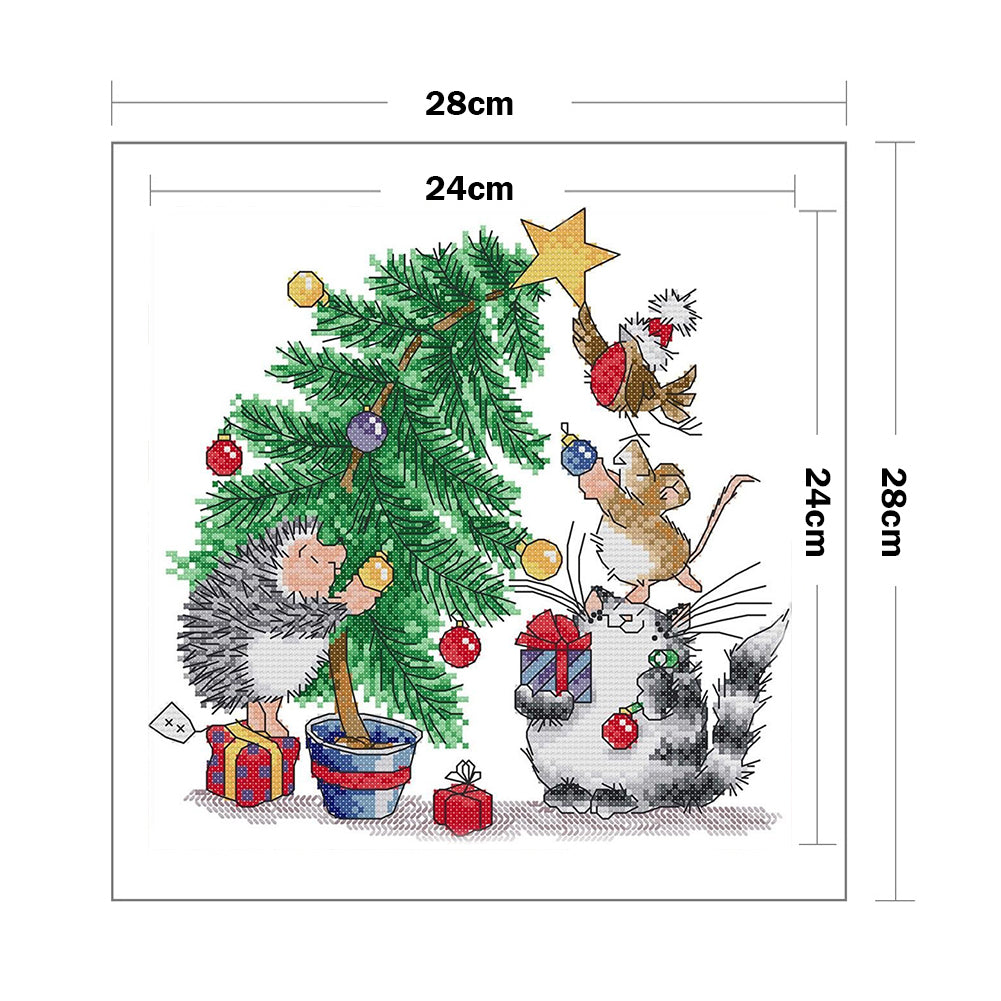 Christmas Gift - 14CT Counted Cross Stitch 28*28CM