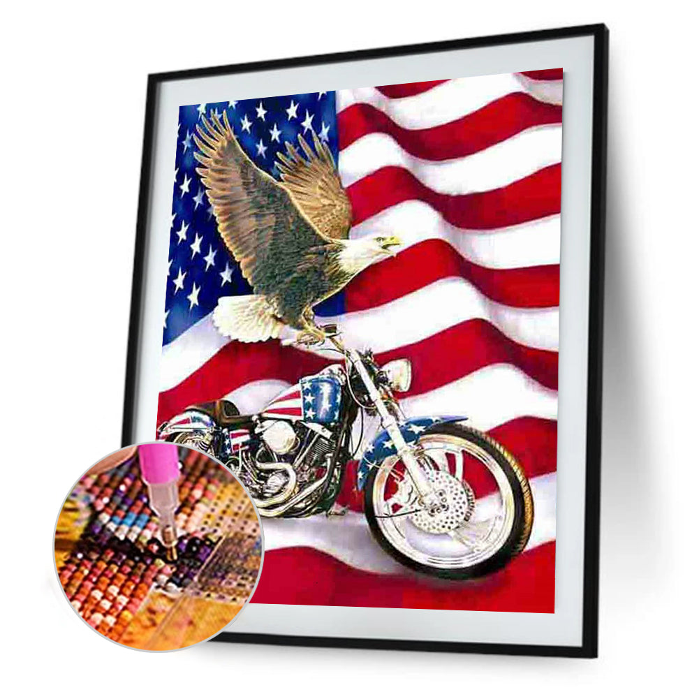 Eagle Motorcycle - Full Round Drill Diamond Painting 30*40CM