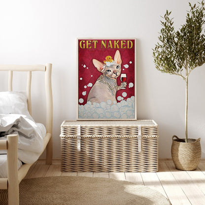 Cat Taking A Bath - 11CT Stamped Cross Stitch 40*55CM