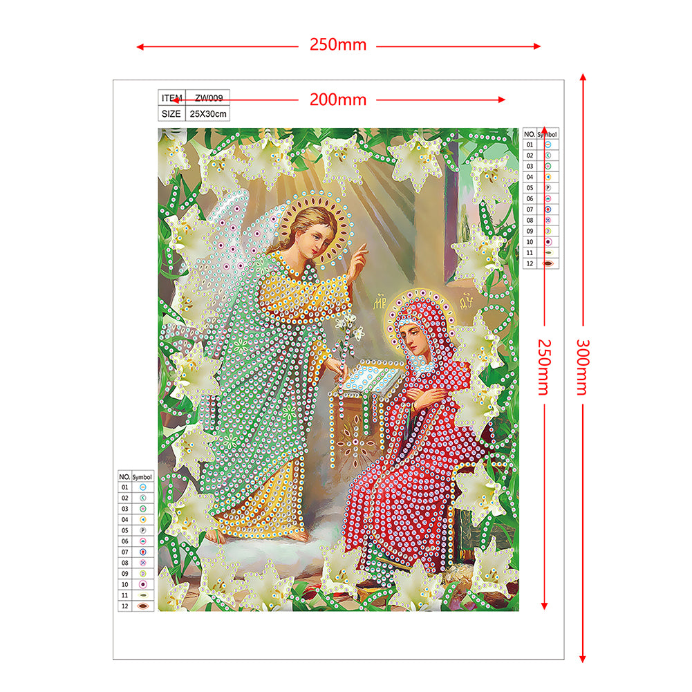 Religion - Special Shaped Drill Diamond Paiting 25*30cm