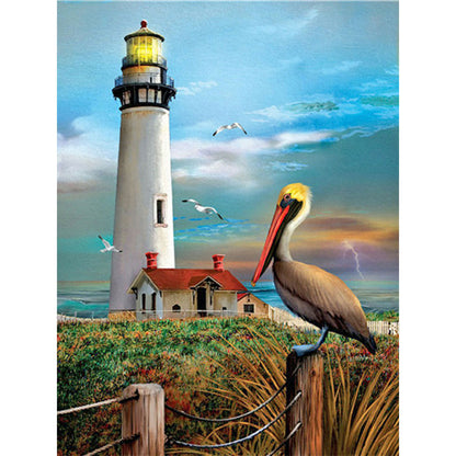 Lighthouse - Full Round Drill Diamond Painting 30*40CM