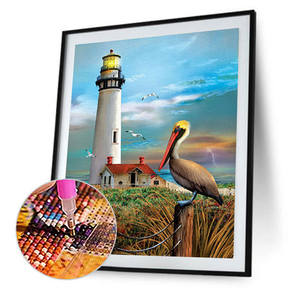 Lighthouse - Full Round Drill Diamond Painting 30*40CM