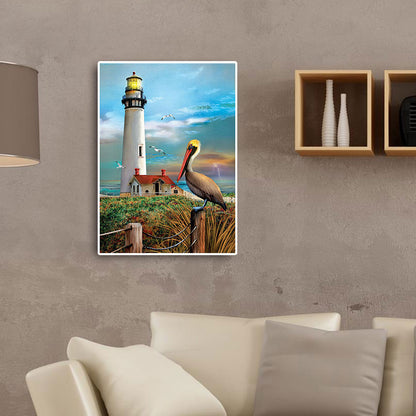 Lighthouse - Full Round Drill Diamond Painting 30*40CM