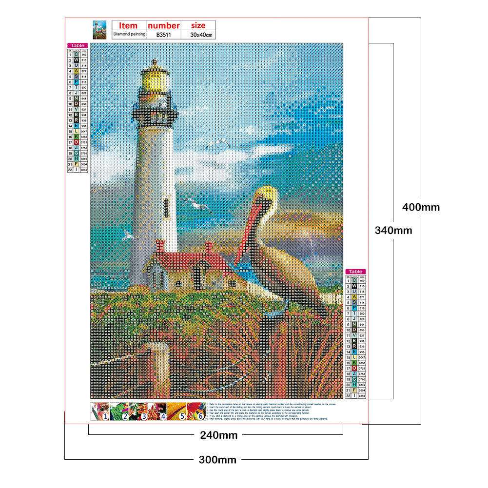 Lighthouse - Full Round Drill Diamond Painting 30*40CM