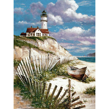 Lighthouse - Full Round Drill Diamond Painting 30*40CM