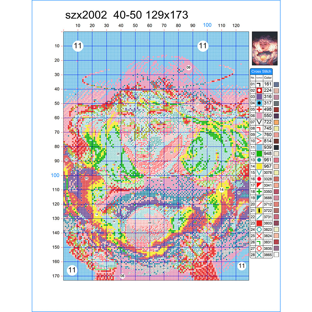 Fantasy Beauty - 11CT Stamped Cross Stitch 40*50CM