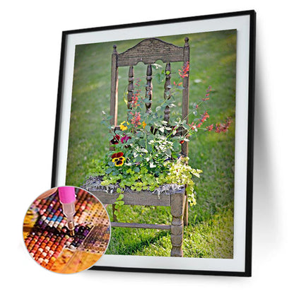 Bouquet On Chair - Full Square Drill Diamond Painting 50*60CM
