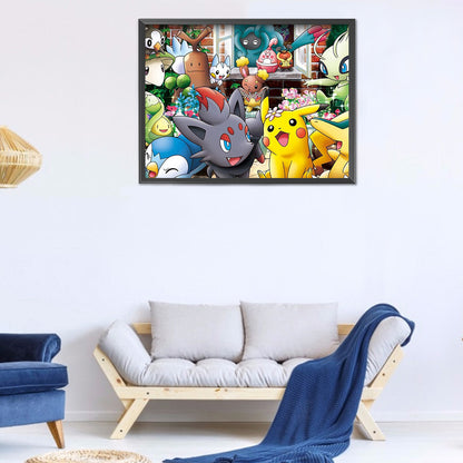 Pikachu - Full Round Drill Diamond Painting 40*30CM