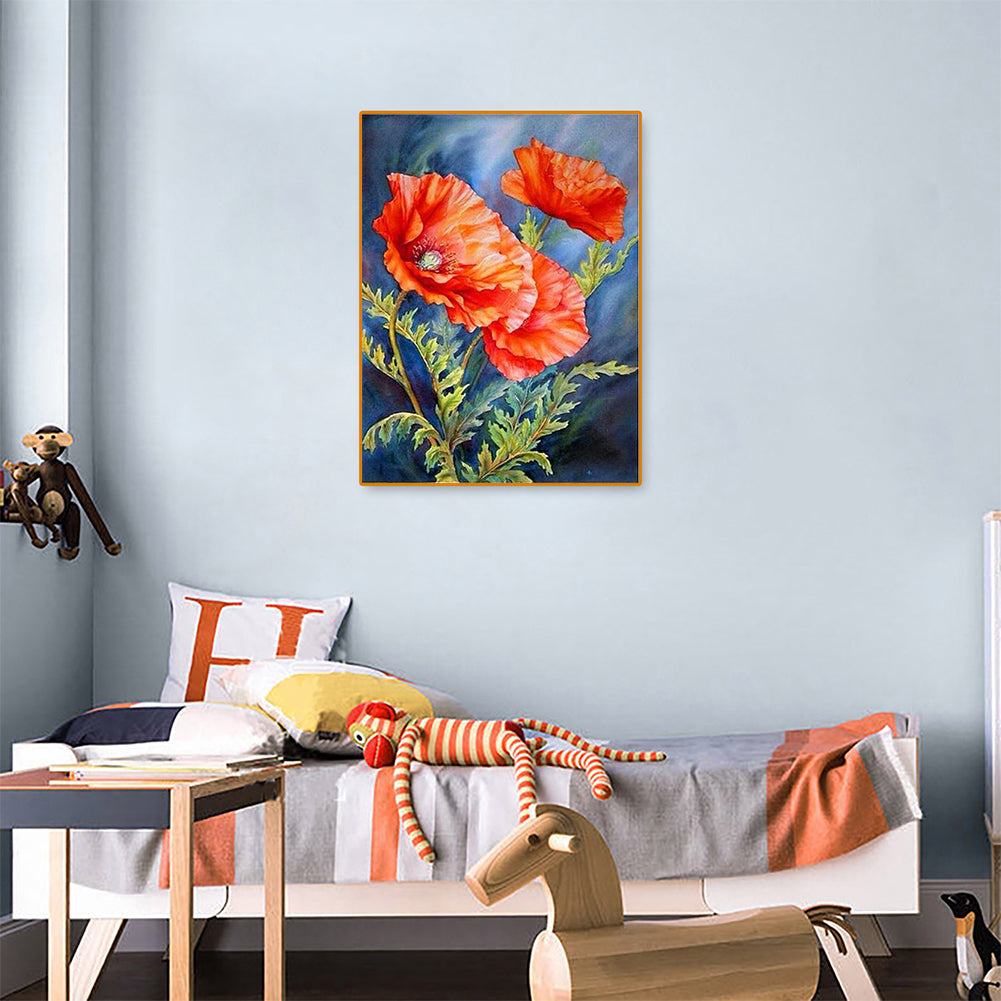 Ink Safflower - Full Round Drill Diamond Painting 30*40CM