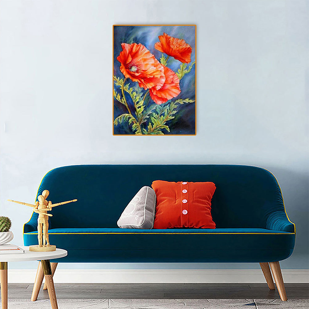 Ink Safflower - Full Round Drill Diamond Painting 30*40CM