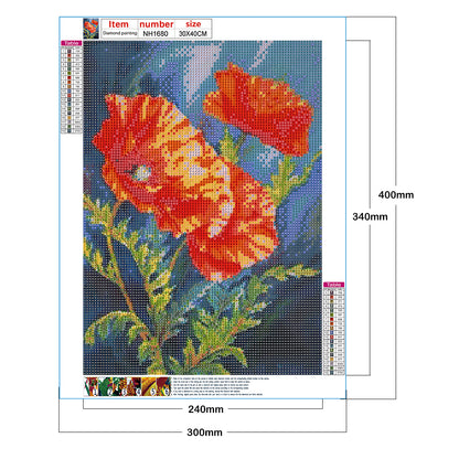 Ink Safflower - Full Round Drill Diamond Painting 30*40CM