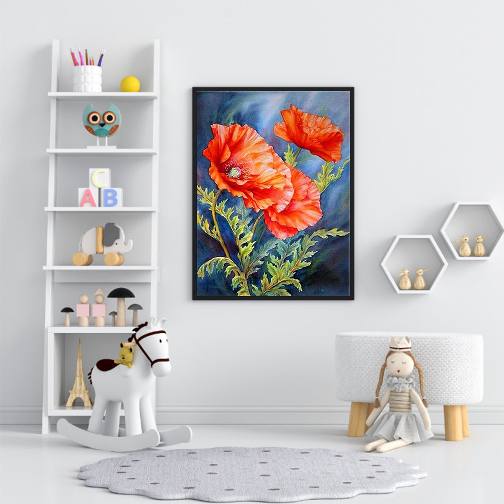 Ink Safflower - Full Round Drill Diamond Painting 30*40CM