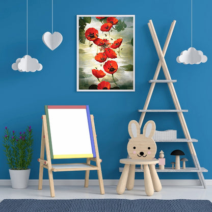 Ink Safflower - Full Round Drill Diamond Painting 30*40CM