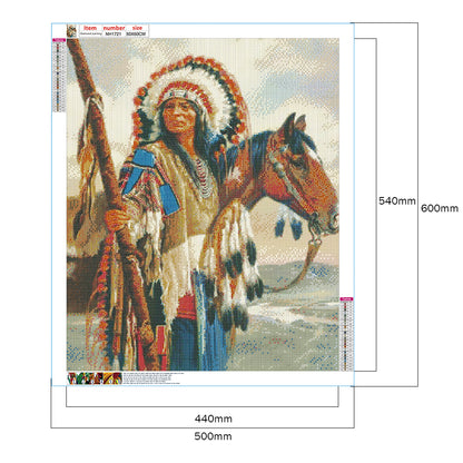 Indians - Full Round Drill Diamond Painting 50*60CM