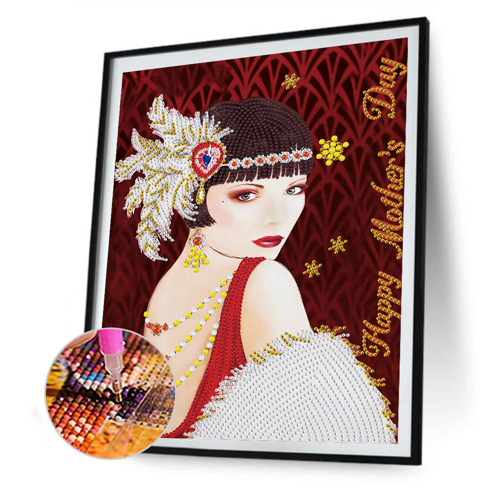 Mother'S Day Lady - Special Shaped Drill Diamond Paiting 30*40CM