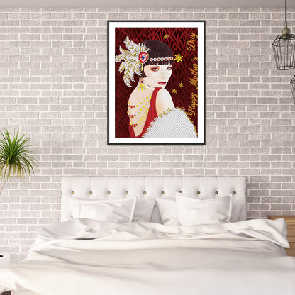 Mother'S Day Lady - Special Shaped Drill Diamond Paiting 30*40CM