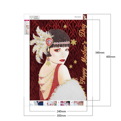 Mother'S Day Lady - Special Shaped Drill Diamond Paiting 30*40CM