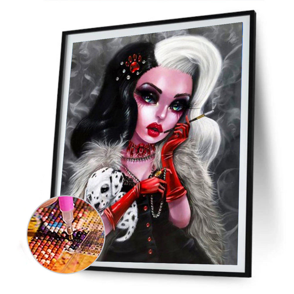 Heavy Makeup Woman - Full Round Drill Diamond Painting 30*40CM