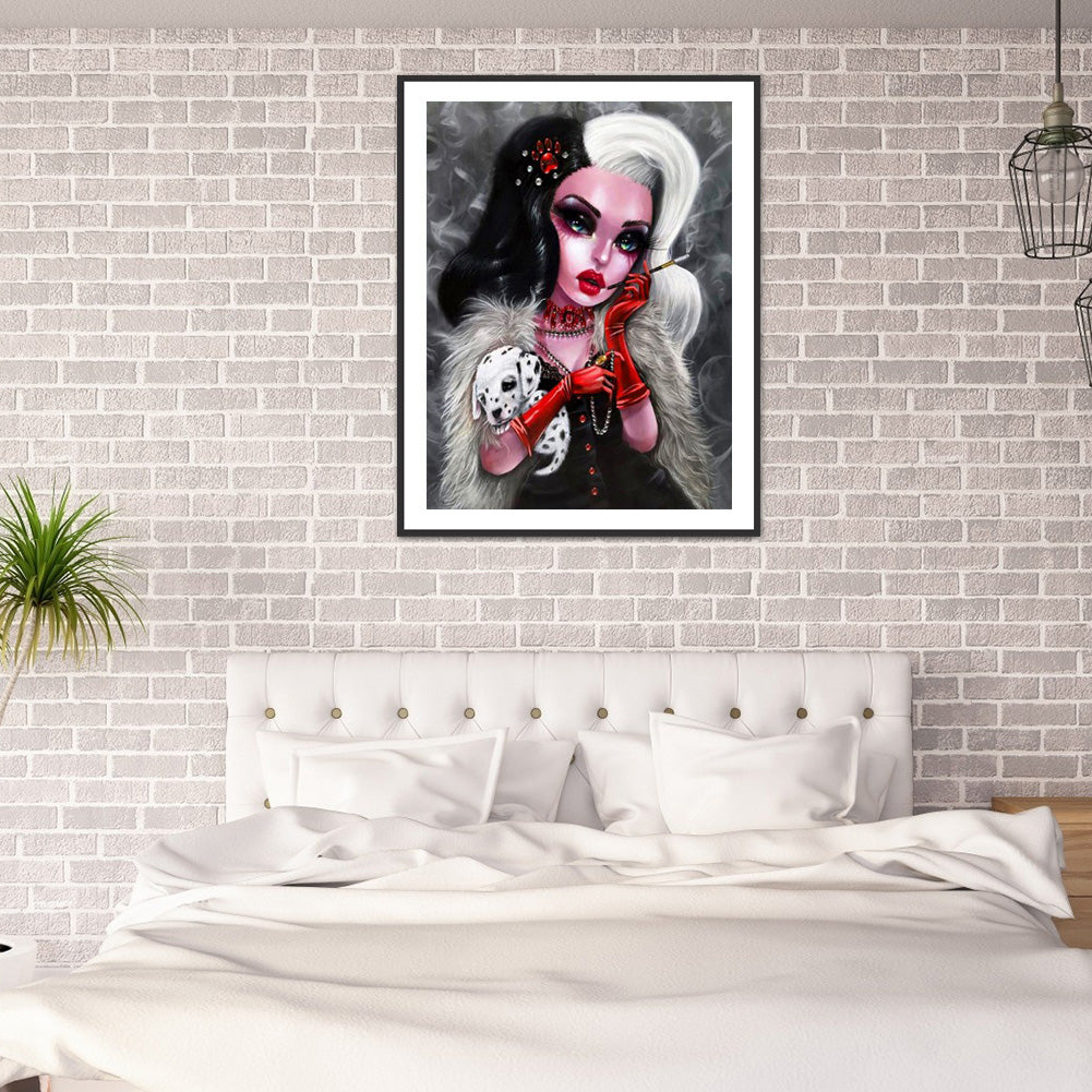 Heavy Makeup Woman - Full Round Drill Diamond Painting 30*40CM