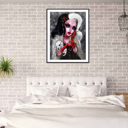 Heavy Makeup Woman - Full Round Drill Diamond Painting 30*40CM