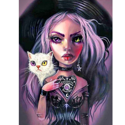 Heavy Makeup Woman - Full Round Drill Diamond Painting 30*40CM