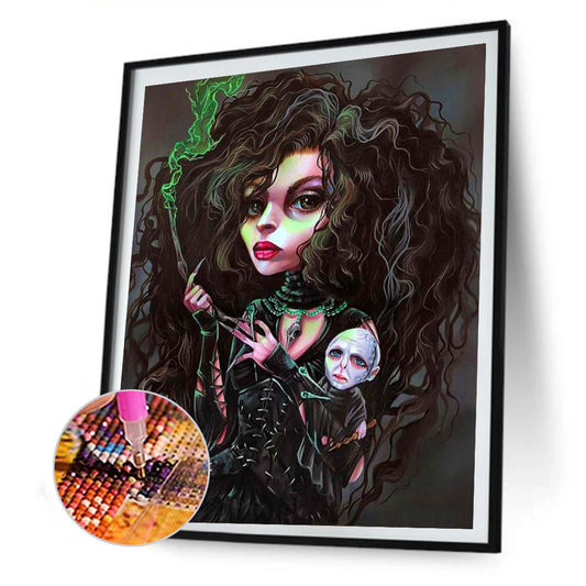 Heavy Makeup Woman - Full Round Drill Diamond Painting 30*40CM