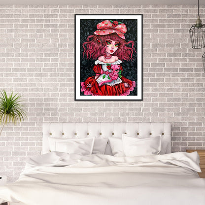 Heavy Makeup Woman - Full Round Drill Diamond Painting 30*40CM